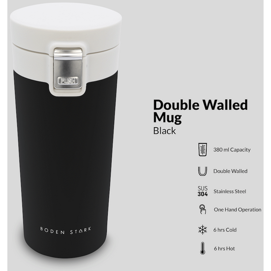 Boden Stark 380ml Travel Mug - Black