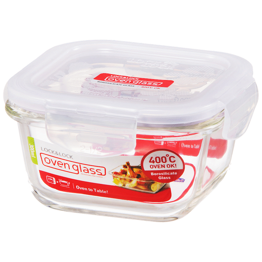 LocknLock Euro Glass container sq. 300ml ( Order in Qty of 6)