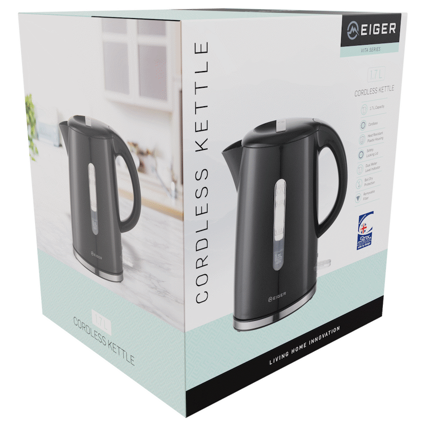 EIGER VITA 1.7L PLASTIC KETTLE BLACK