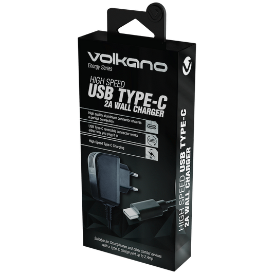 Volkano Energy Series USB Type-C 2a Wall Charger