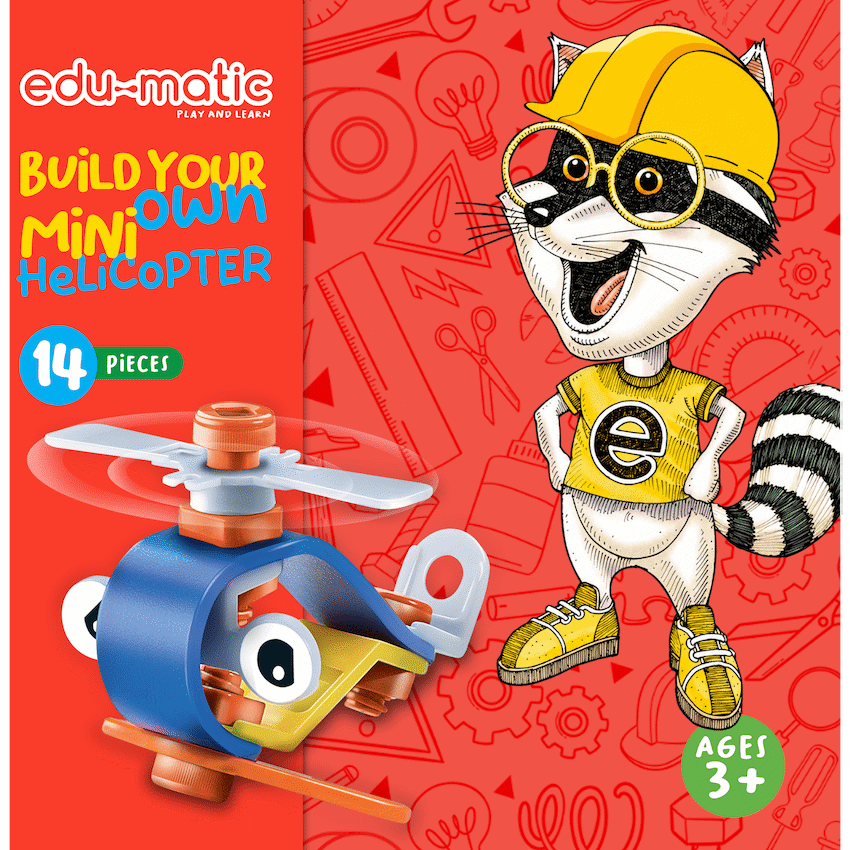 Edu-matic Flexi Build Mini Kit - Helicopter - 14 pcs