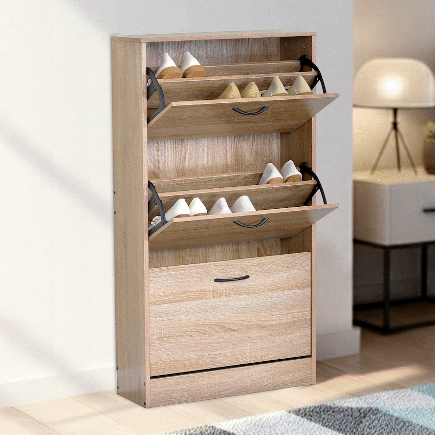 Everfurn Tamar Shoe Cabinet - Small - Oak