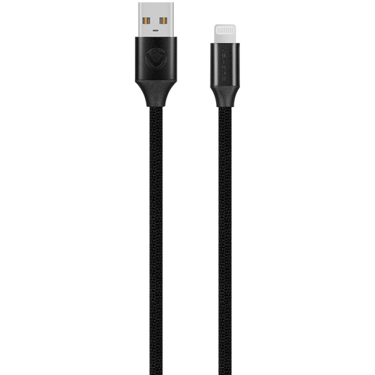 Volkano Weave Series Fabric Braided MFI Lightning Cable 12w 3m - Black