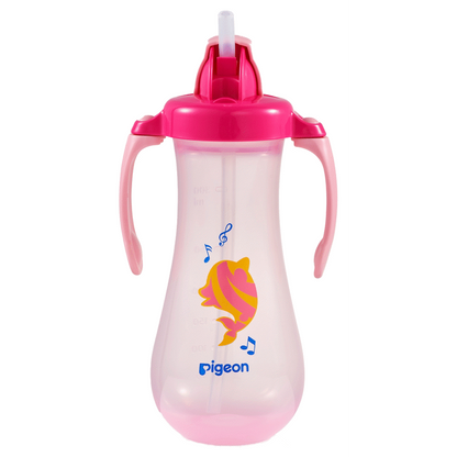 Pigeon Tall Straw Bottle - Pink