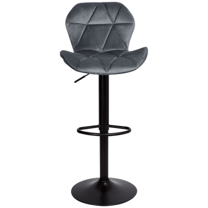 Everfurn Tira Barstool - Grey Velvet (2 Pack)