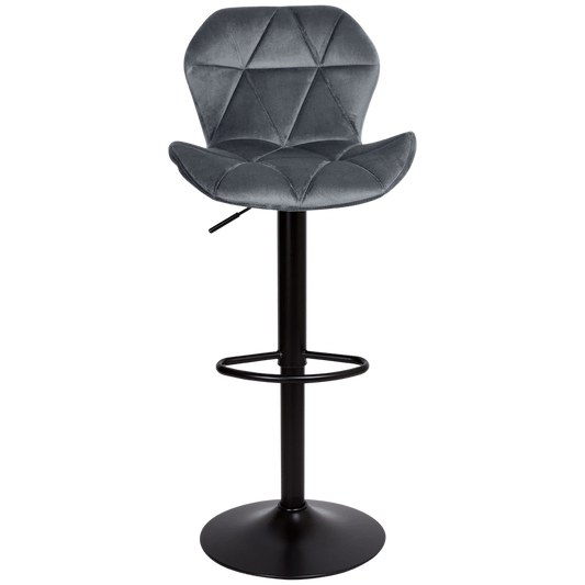 Everfurn Tira Barstool - Grey Velvet (2 Pack)