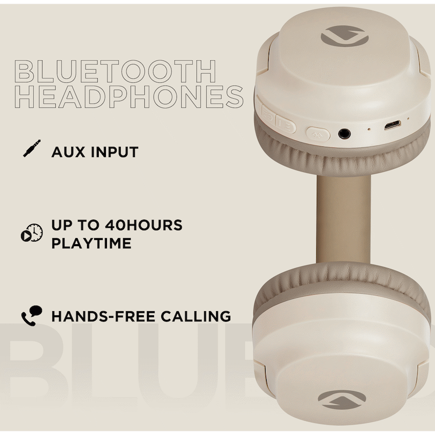 Volkano Pebble Series Bluetooth Headphones - Khaki