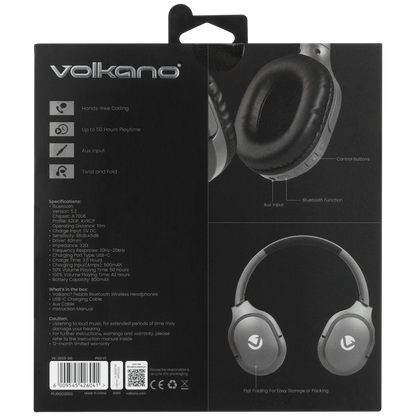 Volkano Pebble Series Bluetooth Headphones - Dark Grey
