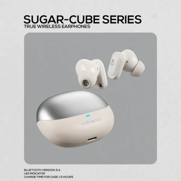 Volkano Sugar Cube Active Noise Cancelling True Wireless Earphones Nude - Everyday Elektronics South Africa