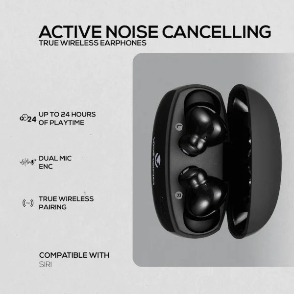 Volkano Nomad Active Noise Cancelling True Wireless Earphones Black - Everyday Elektronics South Africa