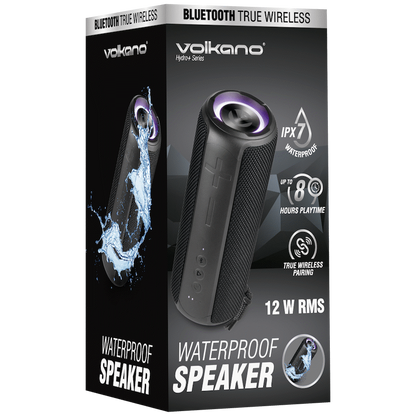 Volkano Hydro + Series  IPX7 Bluetooth Speaker - Black