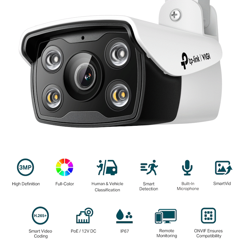TP-Link Vigi C330 3MP 6mm Outdoor Full-Color Bullet Network Camera