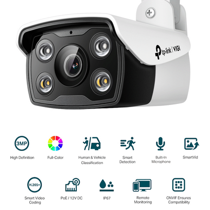 TP-Link Vigi C330 3MP 6mm Outdoor Full-Color Bullet Network Camera