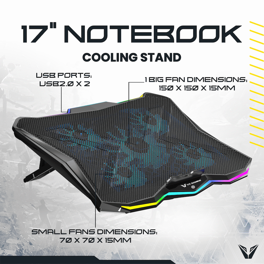 VX Gaming Boreas Series 5-Fan 17" Notebook Cooling Stand