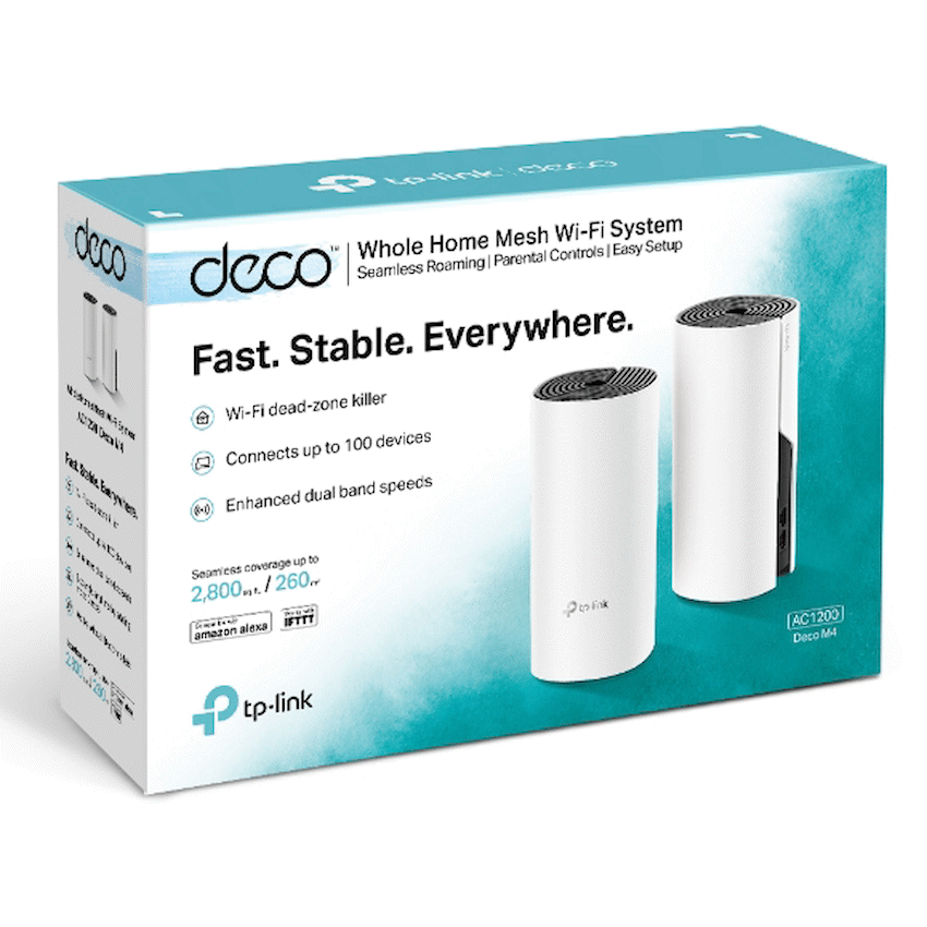 TP-Link Deco M4 (2-Pack) AC1200 Whole-Home Mesh Wi-Fi System