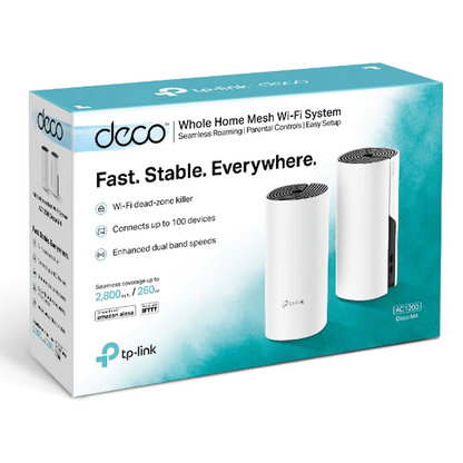 TP-Link Deco M4 (2-Pack) AC1200 Whole-Home Mesh Wi-Fi System