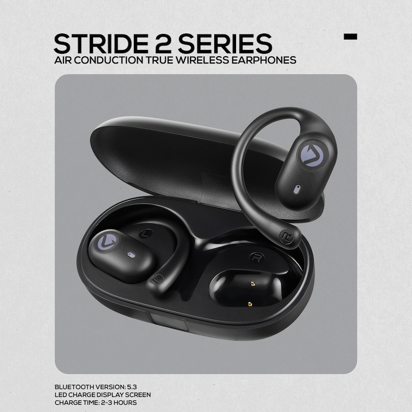 Volkano Stride 2 Air Conduction True Wireless Earphones - Black