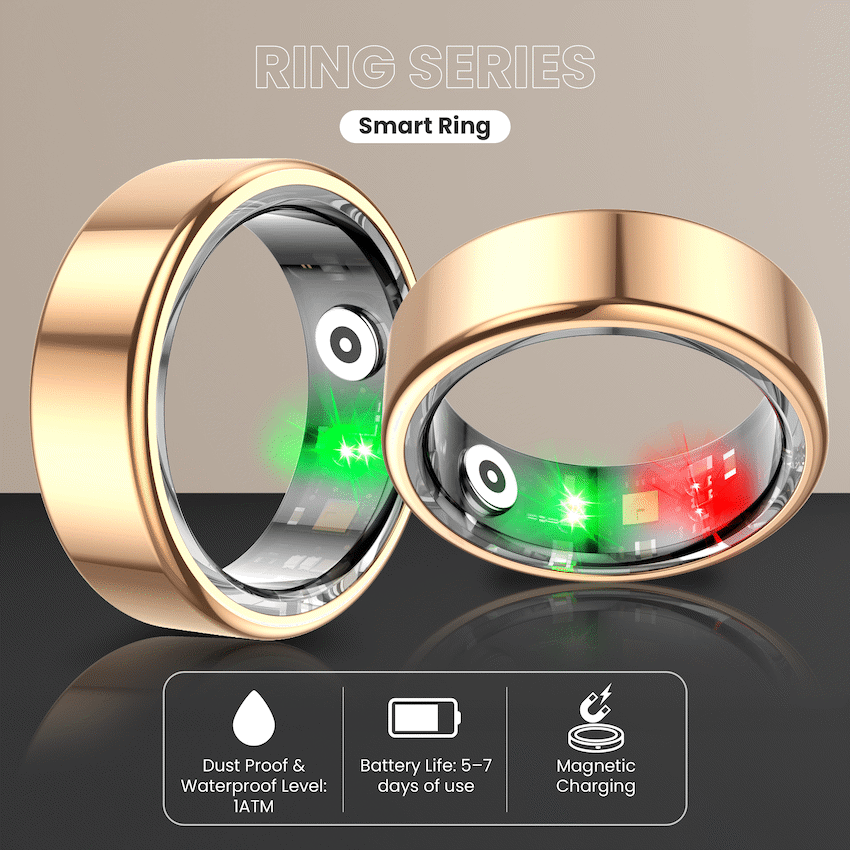 Volkano Ring Series Smart Ring With Charge Case - 18.3mm