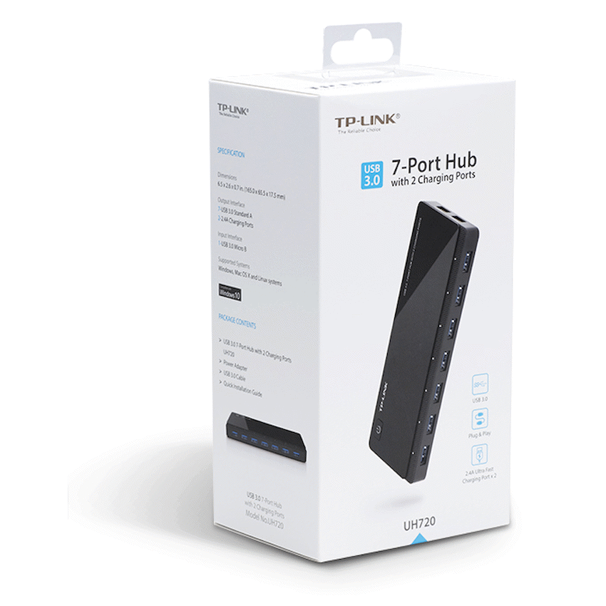 TP-Link UH720 USB 3.0 7-Port Hub with 2 Charging Ports