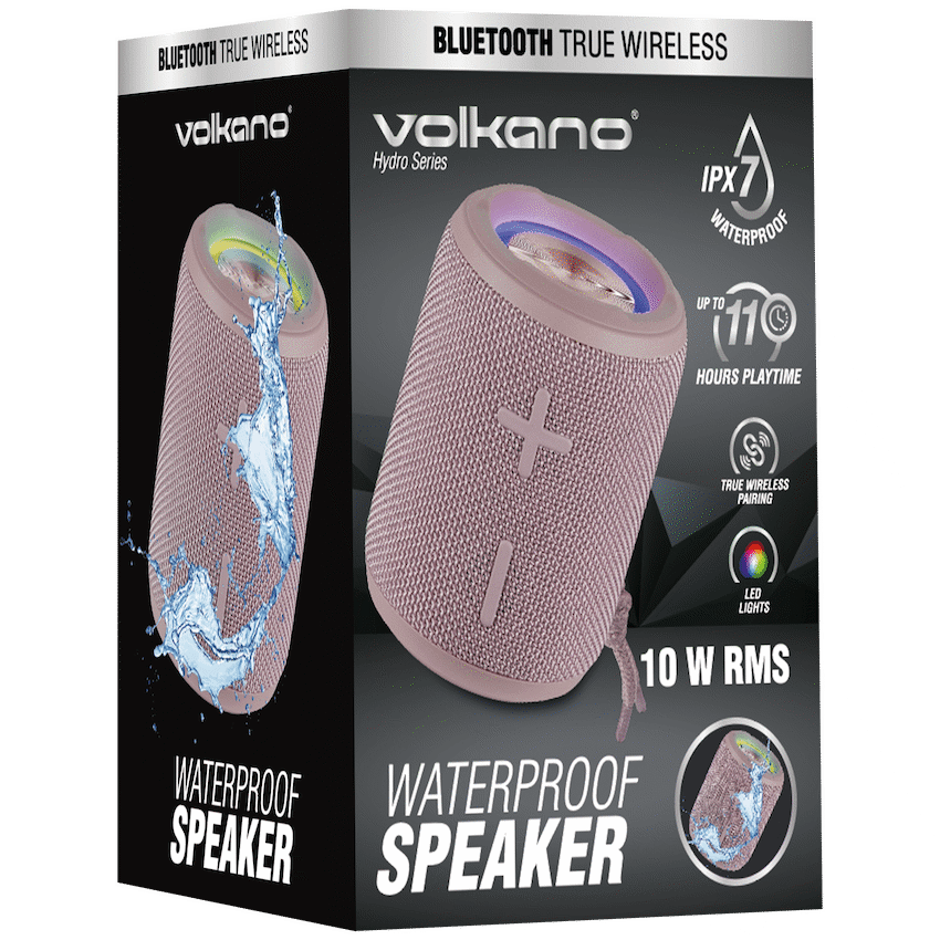 Volkano Hydro Series IPX7 Bluetooth Speaker - Pink