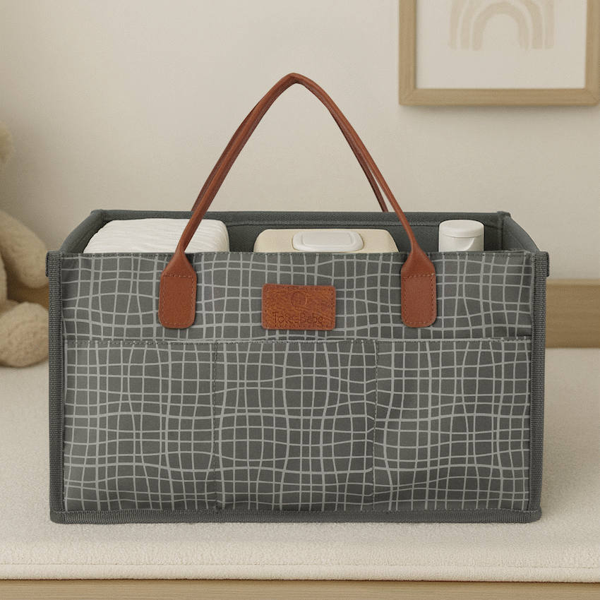 Totes Babe Wavy Series Nursery Caddy Grey