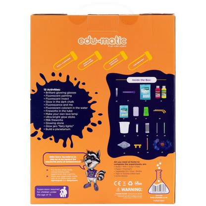 Edu-Matic Glow Squad: Experiment Kit with 13 Fluorescent Experiments