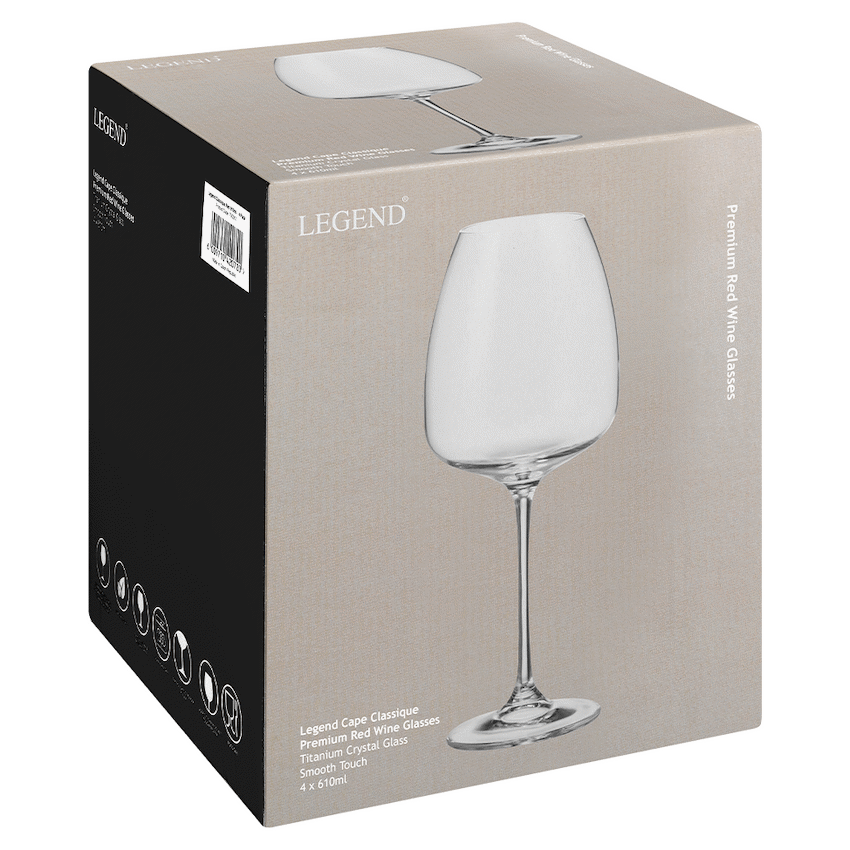 Legend Cape Classique Red Wine Glass 610ml - 4pc set ( Order in Qty of 4)