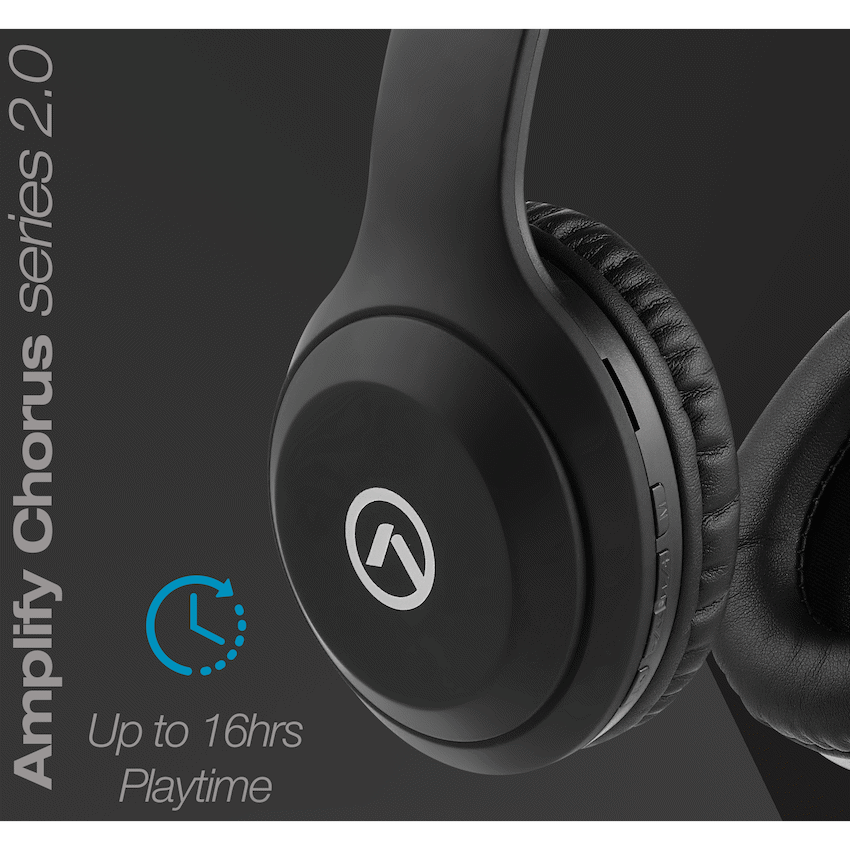 Amplify Chorus Series Bluetooth 2.0 Headphones - Black