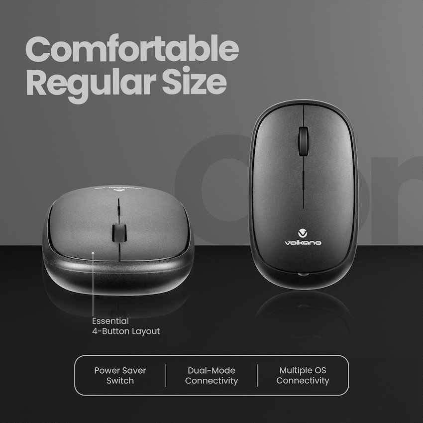Volkano Coral series Bluetooth Wireless Mouse - Black