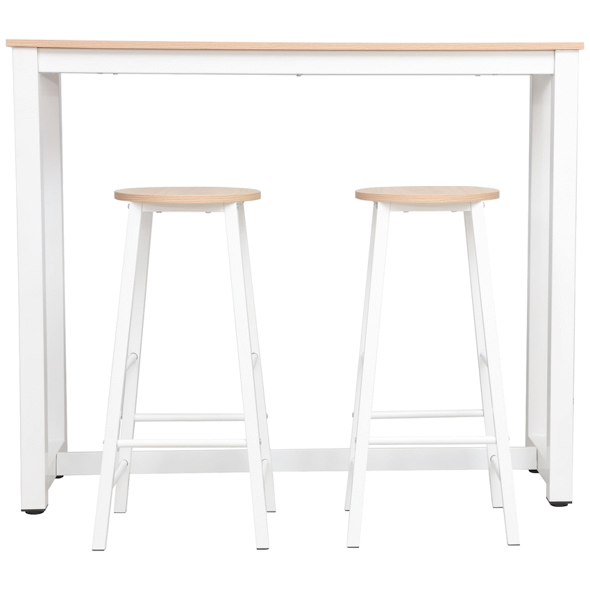 Everfurn Chenin 3-Piece Bar Table & Stool Set with Powder-Coated Frame