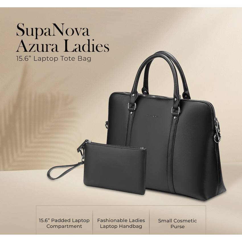 Supanova Azura Ladies 15.6" Laptop Tote Bag Black