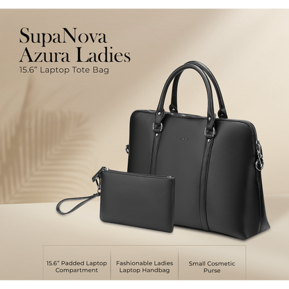 Supanova Azura Ladies 15.6" Laptop Tote Bag Black