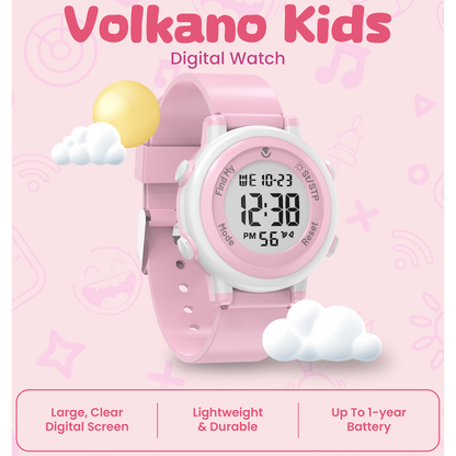Volkano Kids Digital Watch with Apple Find My - 3ATM Waterproof (Anti-Lost) - Pink