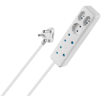 SWITCHED 5 Way Multiplug - White