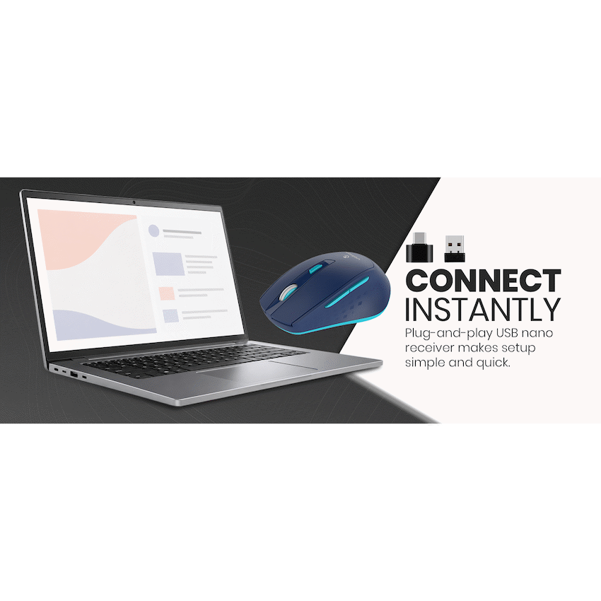 Volkano Chrome Series Wireless Mouse - Blue