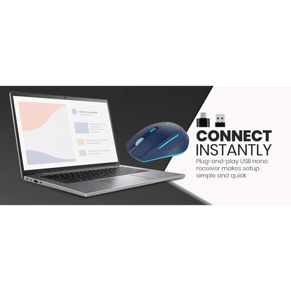 Volkano Chrome Series Wireless Mouse - Blue