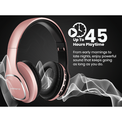 Volkano Phonic Series Bluetooth Full-Size Headphones - Rose Gold