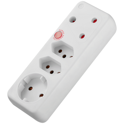 Ellies 4-Way Surge Adaptor with Schuko - WT