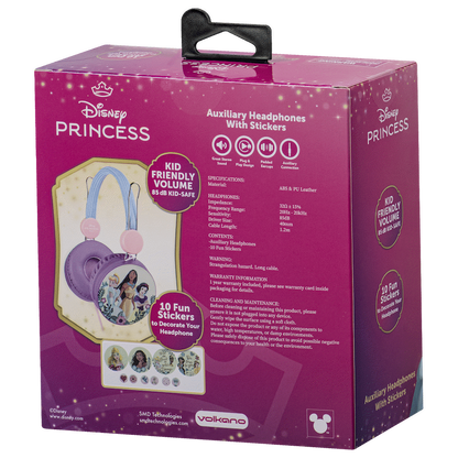Disney Princess Auxiliary Headphone with Stickers
