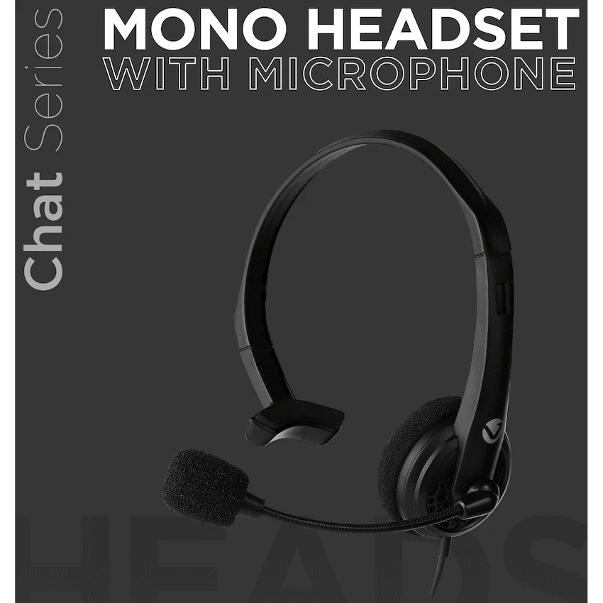 Volkano Chat series mono headset with boom microphone.