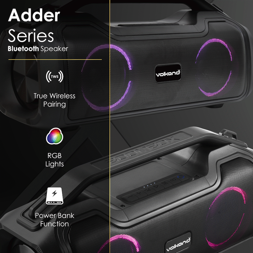 VolkanoX Adder Series Bluetooth Speaker - Black