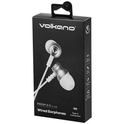 Volkano Prism 2.0 Series Type-C Earphone - White