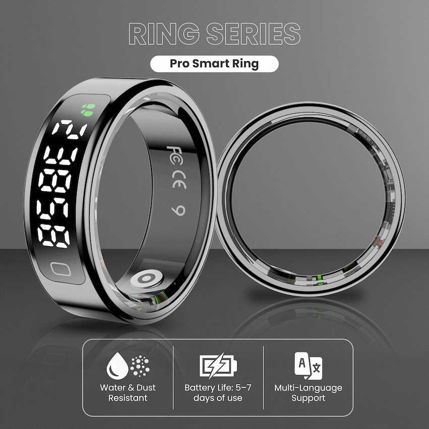 Volkano Ring Series Ring Pro Smart Ring with Charging Case - 19mm