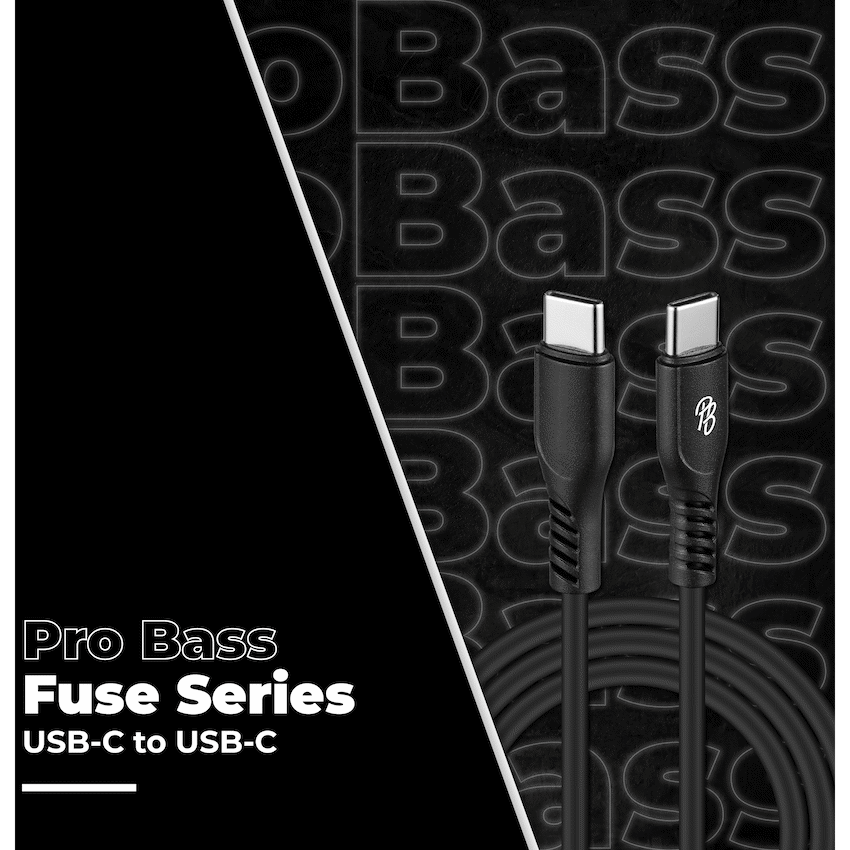 Pro Bass Fuse Series 1m Type-C to Type-C Cable - Black
