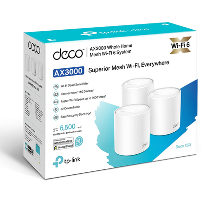 TP-Link Deco X50 (2-Pack) AX3000 Whole Home Mesh Wi-Fi 6 System