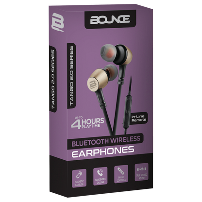 Bounce Tango 2.0 BT Earphone - Black/Gold