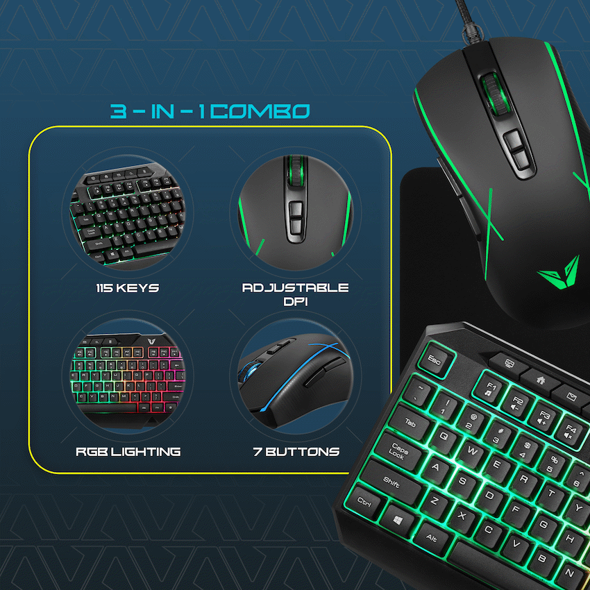 VX Gaming Helios Series 3-in-1 Gaming Combo