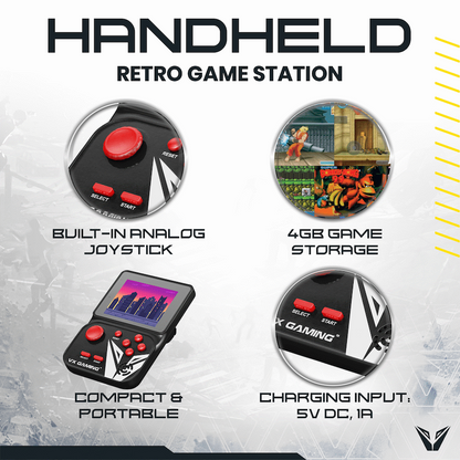 VX Gaming Nostalgia Series Handheld Retro Game Station with 4gb Micro SD - Black