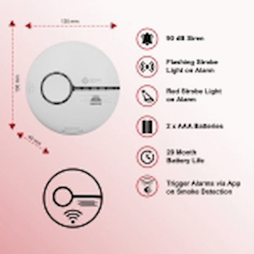 Smart Wi-Fi Smoke Detector Alarm Twin Pack