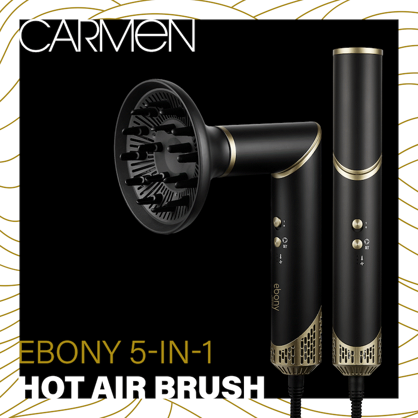 Carmen 5-in-1 Hot Air Brush - Ebony